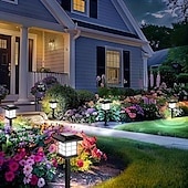 cheap Pathway Lights &amp; Lanterns-4PCS LED Solar Pathway Lights Outdoor Lights Waterproof Lawn Lights Garden Landscape Courtyard Terrace Driveway Decorative Lighting
