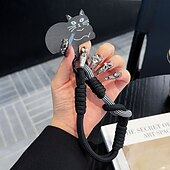 abordables Coques autres téléphones-Nouveau coussin de téléphone à la mode et mignon avec motif de chat, corde courte polyvalente, corde de poignet solide, corde anti-perte