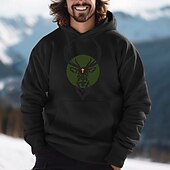 cheap Hunting Hoodies-Men&#039;s Deer Hoodie Sweatshirt Long Sleeve Sweatshirts Oktoberfest Vintage Retro Festival Autumn-Winter Collection Black Gray Clothing Apparel Designer Graphic Print Normal S M L Sizes Available