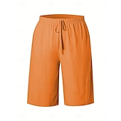 baratos Shorts-Mulheres chinês Bermudas Férias Moda Básico Comprimento do joelho Cintura Alta Tecido Bolsos Cintura elástica Confortável Macio Micro-Elástica Ao ar livre Rua Verde Militar Azul marinho Preto Branco