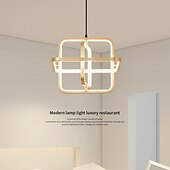 cheap Pendant Lights-Square LED Pendant Lamp Restaurant Office 350° Rotation Pendant Light Modern Minimalist 40 Watt Industrial Style Hanging Lamps Gold for Restaurant Bar Kitchen Dining Room Atmosphere