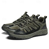 abordables Baskets-Homme Chaussures Décontractées Chaussures de randonnée Marche Occasionnel Cuir PU Maille Confortable Antidérapant Respirant À lacets Noir Jaune Vert Été Printemps