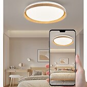 ieftine Lumini Reglabile-Lumină de tavan modernă, candelabru, lămpi de tavan cu LED, lumină de tavan cu LED-uri, lumini de cameră ultra-subțiri din lemn în stil japonez, lumini rotunde din lemn masiv pentru sufragerie, lumină