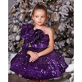 preiswerte Kleider für die Blumenmädchen-Kinder Mädchen Partykleid Einfarbig Langarm Leistung Netz Prinzessin Süß Netzstoff Knöchellang Etui-Kleid Tüllkleid Sommer Frühling Herbst Kinder Wein Blau Purpur