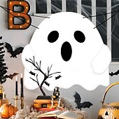 levne halloweenské nástěnné tapisérie-Halloweenská pochoutka do kufru auta, dekorace auta s duchy, halloweenské dekorace, halloweenská látková dekorace auta, halloweenská dekorace do kufru auta, dekorace s duchy a dýní, tapeta na zeď