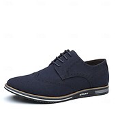 abordables Semiformal-Zapatos oxford de piel sintética marrón caramelo para hombre con detalles brogue: zapatos elegantes e informales con cordones para el trabajo, citas y uso diario.