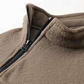 voordelige fleece sweatshirts-Voor heren Sweatshirt met rits Fleece hoodie Geelachtig bruin Zwart Leger Groen Marineblauw Bruin Ronde hals Effen Rits omhoog Voorvak Tactisch Sport &amp; Outdoor Casual Streetwear Stoer Sportkleding