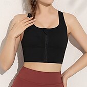 baratos Sutiãs esportivos &amp; coletes-Mulheres Sutiã de ioga Tanque Sutiã Pilates Roupa-Interior Suportes altos Respirável absorvente de suor Sem Fio Com almofadas Cor Sólida / Simples Esporte Roupas Esportivas Preto Azul Academia