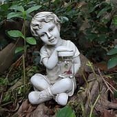 Недорогие Ландшафтные огни-1 шт., водонепроницаемый уличный солнечный светильник для мальчика-муравья, божьей коровки, девочки, сада, двора, газона, дорожки, парка, смоляной статуи, декоративного освещения для ландшафтного