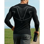 זול חולצות ריצה וטנק טופס-בגדי ריקוד גברים אחיד טישרט לריצה חולצת טניס קיץ אביב רזה שרוול ארוך ייבוש מהיר קל משקל אלסטי נושם טניס גולף ריצה שחור בגדי ספורט לבוש אקטיבי