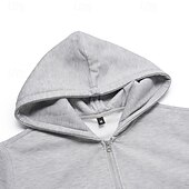 economico felpe in pile-Per uomo Felpa con cappuccio Felpa con cappuccio e zip corta Felpa con cappuccio in pile Nero Grigio Con Cappuccio Mezza zip Semplice Con zip Zip a un quarto Sport &amp; Outdoor Casuale Quotidiano