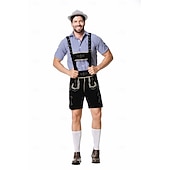 abordables Hombres-Oktoberfest Lederhosen Camisas Sombrero alpino bávaro Alemán alpino prados Hombre Fiesta Festival de Cerveza Paño de estilo tradicional