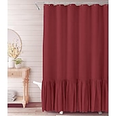 economico Tende doccia-Tenda da Doccia Rustica Raffa Boho Testurizzata Lavabile in Lavatrice per Bagno