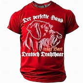 abordables T-shirts amusants pour hommes-T-shirt pour homme Pointer à poil dur allemand - À manches courtes &#039;Le chien parfait porte une barbe&#039; Tee graphique pour amoureux des chiens de chasse