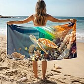 voordelige Dekens &amp; dekentjes-Zachte en absorberende strandhanddoek - lichtgewicht, snel drogend, zandvrij ontwerp voor strand, zwembad en reizen