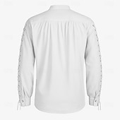 economico Cime-guerriero plus size punk e gotico medievale rinascimentale 17th secolo t-shirt costume da uomo vintage cosplay party camicia a maniche lunghe