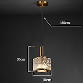 abordables Éclairages pour îlot-Lampe suspendue en verre rayé nordique, tête de lampe en laiton, tête de lampe en laiton, lampes suspendues à tête unique avec lustre en cuivre de style postmoderne pour restaurant, salon, passerelle