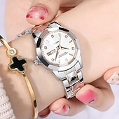 abordables Montres à quartz-Montres de luxe pour femmes, mode décontractée, acier inoxydable, lumineuses, étanches, à quartz