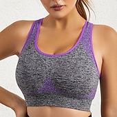 baratos Sutiãs esportivos &amp; coletes-Mulheres Sutiã de ioga Sutiã Esportivo Sutiã Pilates Good Top Flexão Sem costura Antivibração Sem Fio Bloco de cor Esporte Roupas Esportivas Azul Céu Amarelo Academia Zumba Corrida