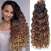 economico Capelli all&#039;uncinetto-Capelli ricci e ondulati all&#039;uncinetto, 24 pollici, per donne, con trecce hawaiane bordeaux, capelli sintetici, treccia bohémien all&#039;uncinetto, extension per capelli all&#039;uncinetto con onde d&#039;acqua.