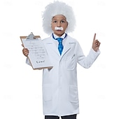 economico Costumi per bambini-Scienziato Fisico Giornata STEM Parrucche cosplay Costume Cosplay Ragazzi Bambini Performance Vestirsi in modo educativo Vestiti per eventi scolastici Halloween Costume di Carnevale facile