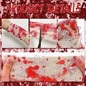 olcso Halloween kültéri dekoráció-halloweeni véres gézkötés, vérfoltos kendőcsíkok, figyelmeztető szalag, hátborzongató jelenet dekoráció, kísértetjárta házibuli kellék