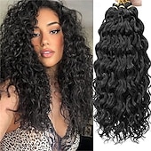 economico Capelli all&#039;uncinetto-Capelli ricci e ondulati all&#039;uncinetto, 24 pollici, per donne, con trecce hawaiane bordeaux, capelli sintetici, treccia bohémien all&#039;uncinetto, extension per capelli all&#039;uncinetto con onde d&#039;acqua.