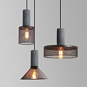 cheap Pendant Lights-Chandelier Cement Iron Cage Pendant Light Creative Metal Mesh Ceiling Light Fixture, Flush Mount Hanging Light for Kitchen Island Dining Room Bedroom Living Room Corrido Lamp