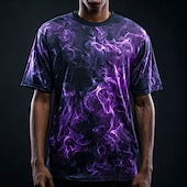 abordables T-shirts 3D-Halloween Homme Gris foncé T-shirt Manche Courte T-shirt Impression 3D Col ras du cou Chemise Gothique Rue Occasionnel Quotidien Jaune Rouge Violet Été Printemps Toutes saisons Vêtement Tenue S M L