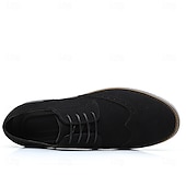 abordables Semiformal-Zapatos oxford de piel sintética marrón caramelo para hombre con detalles brogue: zapatos elegantes e informales con cordones para el trabajo, citas y uso diario.