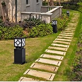 abordables Post Light-Lámpara de poste para exteriores, moderna lámpara de columna para entrada de patio, carcasa de metal, 110-240 V, 5 W