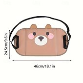 お買い得  車内収納-愛らしい茶色のクマの車の座席のフットレスト調節可能なストラップ - 旅行やオフィスの快適さのためのポータブルフットスツール漫画スタイルはサポートを追加し、すべての車に適していますホリデーギフトに最適です