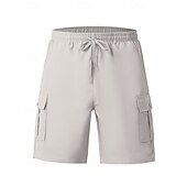 economico All&amp;#39;aperto-Per uomo Pantaloncini cargo Shorts Pantaloncini Estivi Coulisse Elastico in vita Multi-tasche Semplice Comodità Indossabile Lunghezza al ginocchio All&#039;aperto Sport Quotidiano Moda Casual Nero Bianco