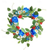 abordables Fournitures pour fêtes-Couronne de marguerites patriotique pour le 4 juillet, guirlande de fleurs artificielles rouges, blanches et bleues, décoration murale de porte pour le jour de l&#039;indépendance