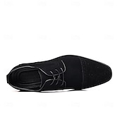 cheap Formal-Men&#039;s Oxfords Brogue Walking British PU Leather Suede Breathable Comfortable Slip Resistant Lace-up Dark Brown Black Blue Fall Winter