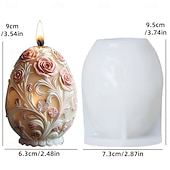 billige Ned til $30-harpiksstøpeformer egglys silikonform rose preget egglysform påskeegg gipsharpiksform roseegg påskegave