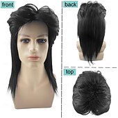 economico Parrucche storiche-Parrucche unisex stile mullet, stile anni &#039;70 e &#039;80, da uomo, con capelli punk rocker, lunghe e a strati, per cosplay, per uomini e donne, per feste di Halloween, costumi di tutti i giorni.