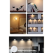 baratos luz do armário-Luzes LED Puck para armários com controle remoto, lâmpada AA com função de memória, 3 modos de iluminação, luzes adesivas para armários de cozinha