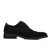 cheap Formal-Men&#039;s Oxfords Brogue Walking British PU Leather Suede Breathable Comfortable Slip Resistant Lace-up Dark Brown Black Blue Fall Winter