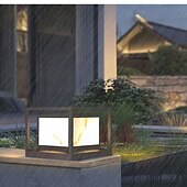 voordelige Postlicht-Buitenpaalverlichting armatuur moderne tuin entree buiten zuilverlichting metalen behuizing patio pilaarverlichting 110-240v 20w