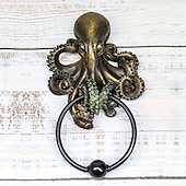 abordables Halloween-Heurtoir de porte pieuvre en résine non électrique - figurine décorative sur le thème d&#039;Halloween pour une utilisation intérieure/extérieure dans différents types de pièces