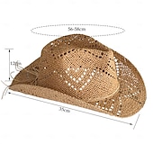 billige Hatter-1 stk. elegant damehatt med strå og bred brem, lett og pustende sommerhatt for strandaktiviteter, uformell &amp;formelle arrangementer, tilbehør til arrangementer