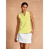 cheap Polos &amp; Quarterzips-Women&#039;s Golf Polo Shirt Baby blue Lake blue Black Sleeveless Top Ladies Golf Attire Clothes Outfits Wear Apparel