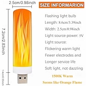 cheap Decorative Lights-4 Pcs simulation flame lamp candle lamp dynamic flame lamp bedside mini Usb atmosphere lamp small night lamp Halloween Christmas decoration lights