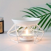 voordelige nachtlamp-1 set keramische theelichthouder - geurige etherische olie diffuser aroma-rijke kaars olie warmer zachte theelicht wax smelt warmer - uniek vogelnest ontwerp duurzame metalen constructie perfect f