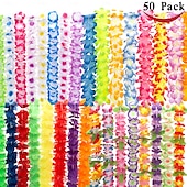 levne Event &amp; Party Supplies-36/50 ks havajských leis ve velkém na luau párty, havajské dekorace, hedvábný květinový náhrdelník, barevné tropické havajské dekorace na hula taneční párty, květinové leis na letní plážovou párty u