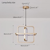 cheap Pendant Lights-Square LED Pendant Lamp Restaurant Office 350° Rotation Pendant Light Modern Minimalist 40 Watt Industrial Style Hanging Lamps Gold for Restaurant Bar Kitchen Dining Room Atmosphere