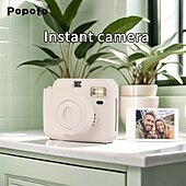 cheap Camera &amp; Photo-Lnstant Print Camera Kit with Mini Film Roll Built-in Flashlight Includes Felt Handbag and Album Perfect Gift for Women on Valentine&#039;s Day