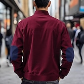 cheap Men&#039;s Jackets &amp; Coats-Men&#039;s Lightweight Jacket Corduroy Jacket Casual Jacket Vacation Daily Pocket Spring Fall Color Block Fashion Classic Stand Collar Regular Apricot Black White Yellow Wine Jacket