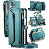 baratos Capa Samsung-telefone Capinha Para Samsung Galaxy Z Fold Capa para Cartão Wallet com cordão com pulseira Pata de Apoio TPU Couro PU